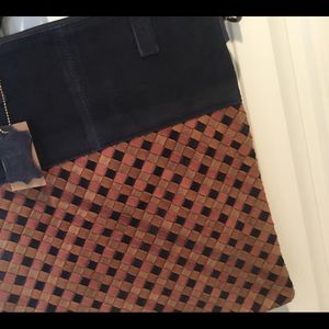 Genuine Leather Weaved Tote Bag. NWT